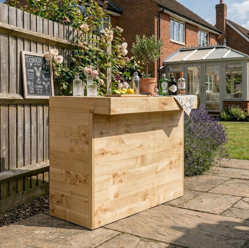 Rustic Wooden Garden Bar