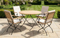 Sicily 4 Seater Teak and Wrought Iron Round 110cm Garden Dining Set