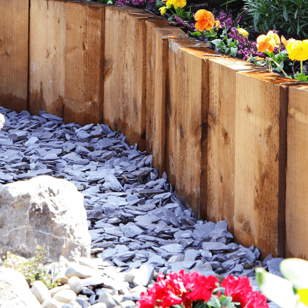 Welsh Blue Plum Slate Chippings | 40mm Crushed Slate for Borders