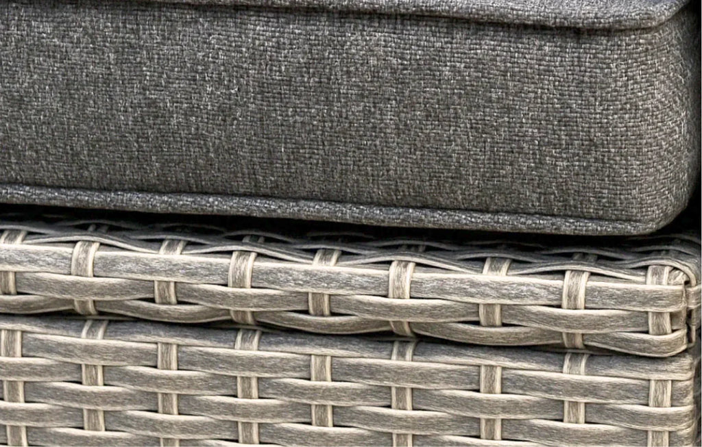 Stockholm Rattan Grey 4 Seater Garden Chaise Lounge & Armchair Set