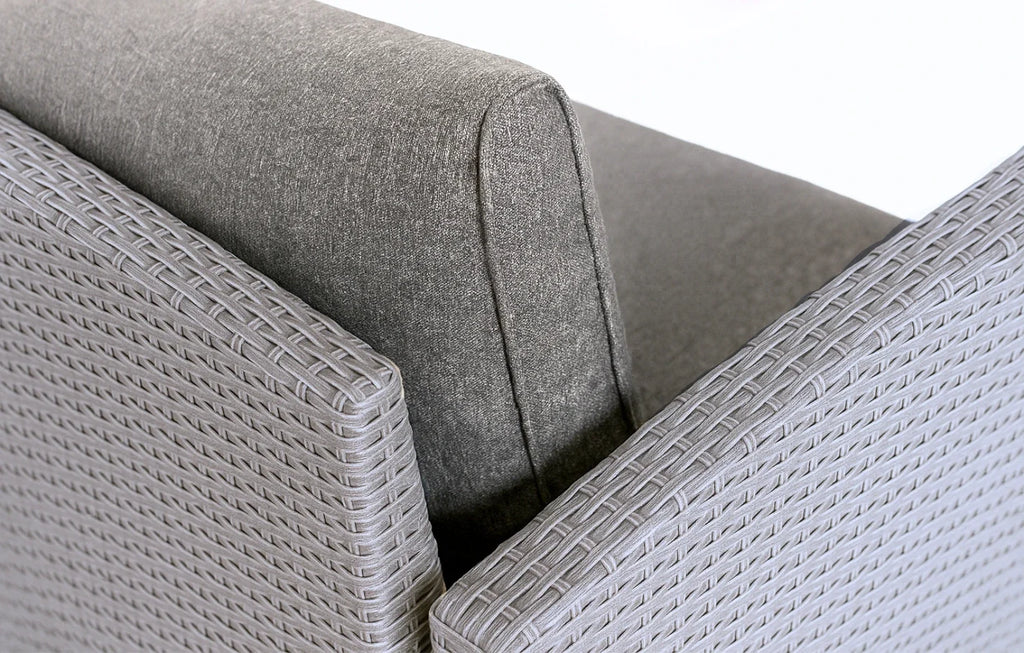 Stockholm 6 Seater Grey Rattan Garden Corner Sofa Set with Cover