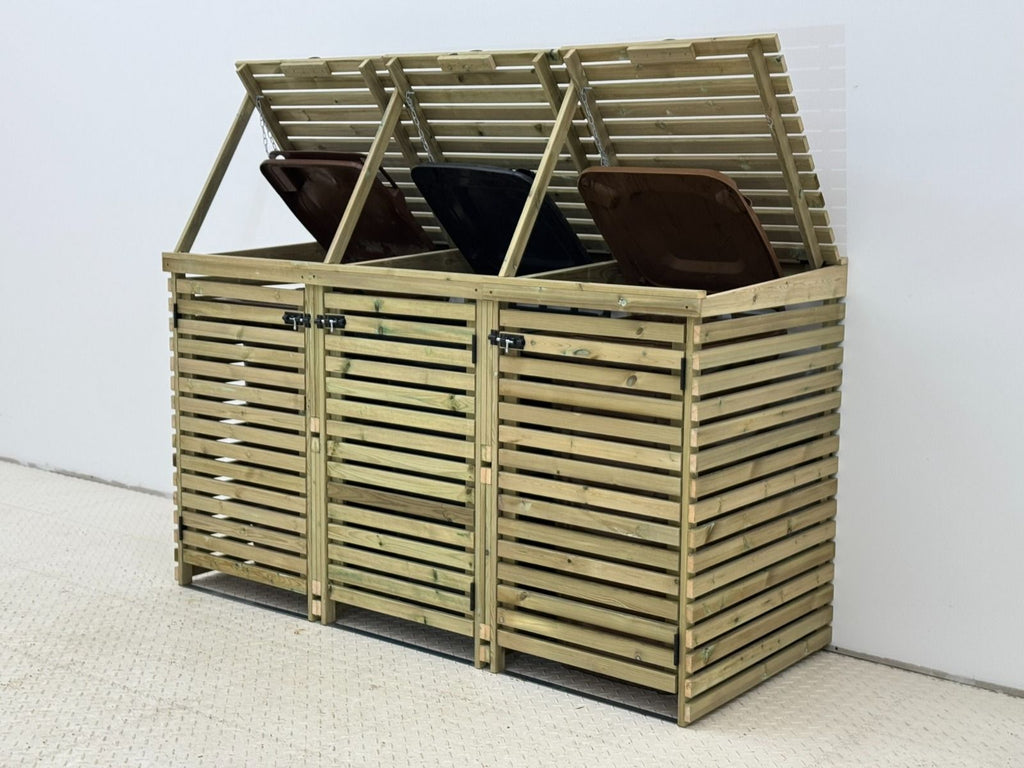 BinHaven Slatted Wheelie Bin Storage Unit | Ventilated Bin Store | 1&ndash;4 Bins