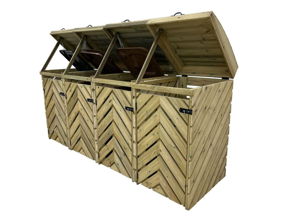 VerdiBin Wheelie Bin Storage Unit | Wooden Bin Store &amp; Hideaway | 1&ndash;4 Bins