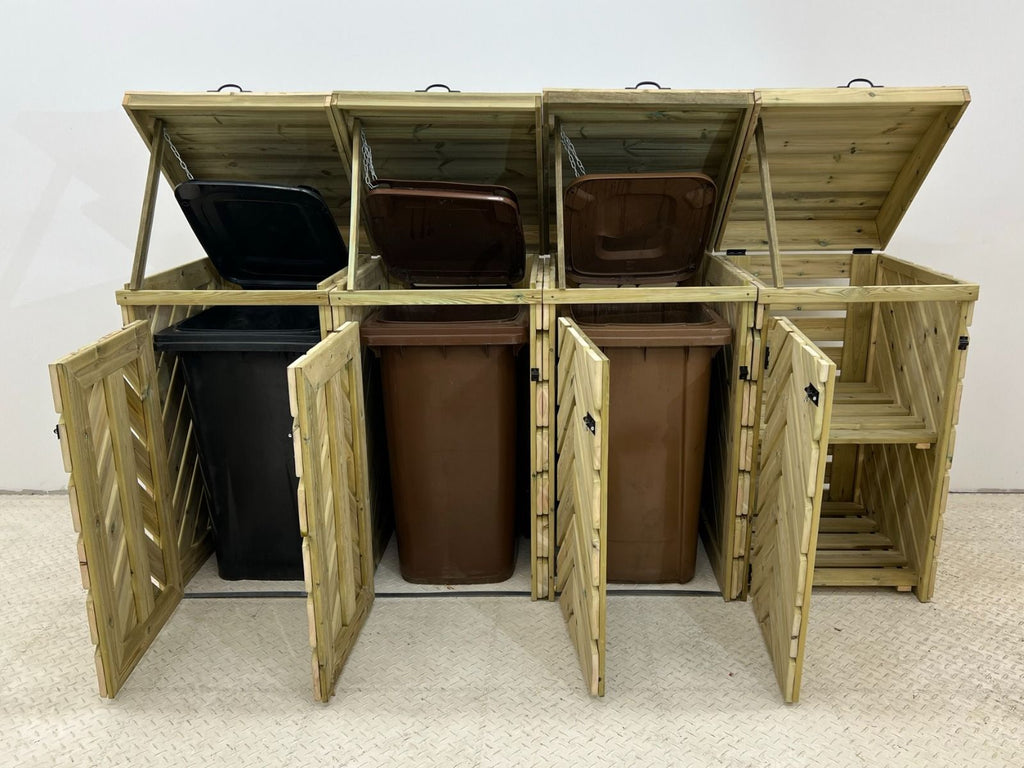 VerdiBin Wheelie Bin Storage Unit | Wooden Bin Store &amp; Hideaway | 1&ndash;4 Bins