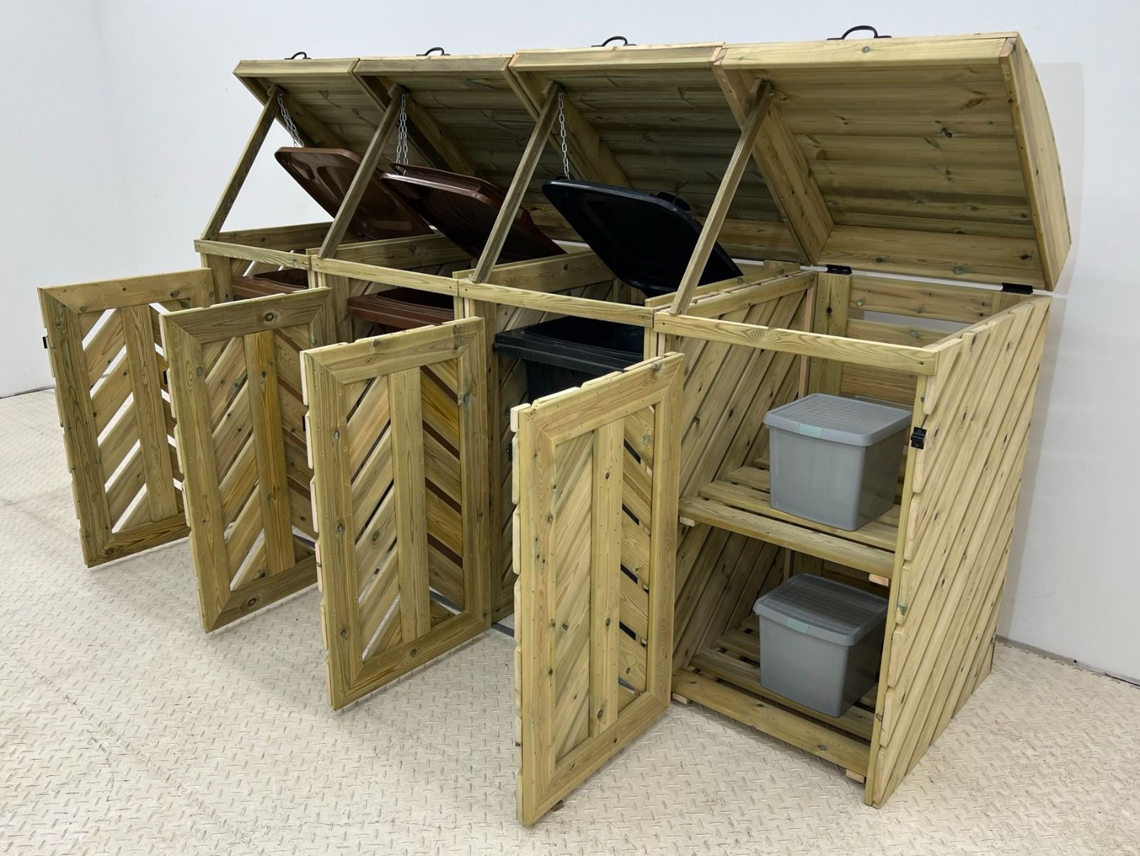 VerdiBin Wheelie Bin Storage Unit | Wooden Bin Store &amp; Hideaway | 1&ndash;4 Bins