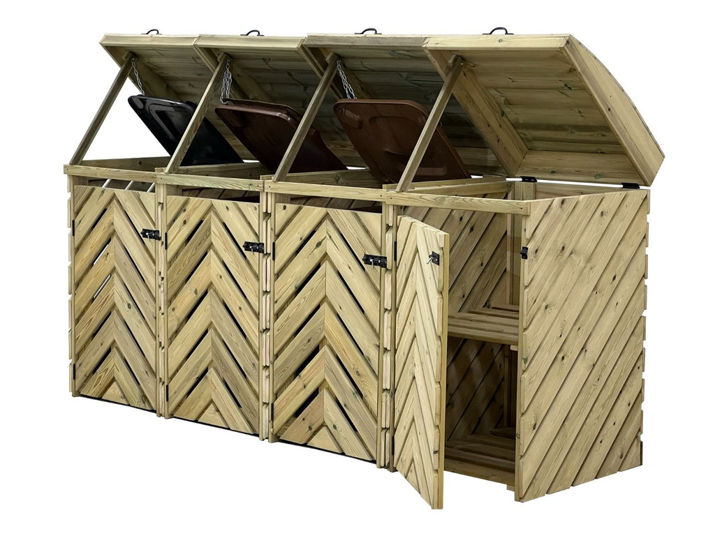 VerdiBin Wheelie Bin Storage Unit | Wooden Bin Store &amp; Hideaway | 1&ndash;4 Bins