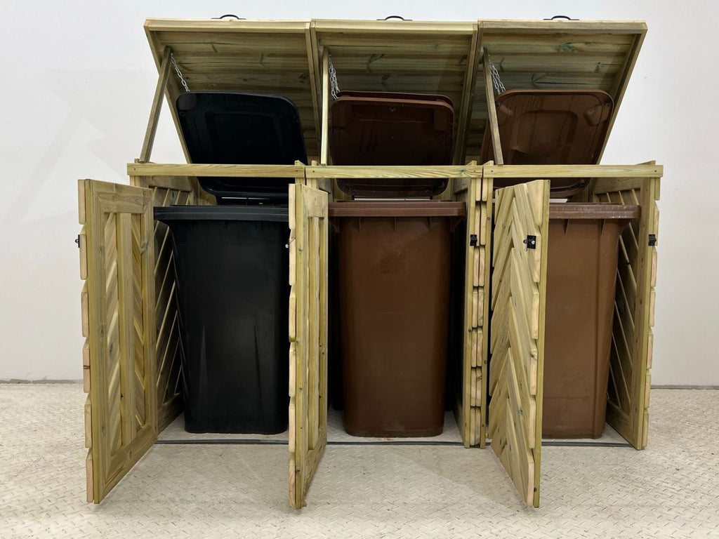 VerdiBin Wheelie Bin Storage Unit | Wooden Bin Store &amp; Hideaway | 1&ndash;4 Bins