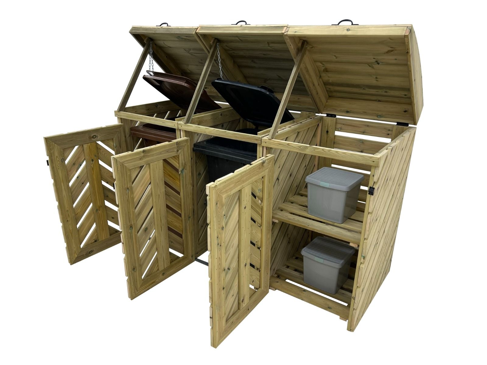 VerdiBin Wheelie Bin Storage Unit | Wooden Bin Store &amp; Hideaway | 1&ndash;4 Bins