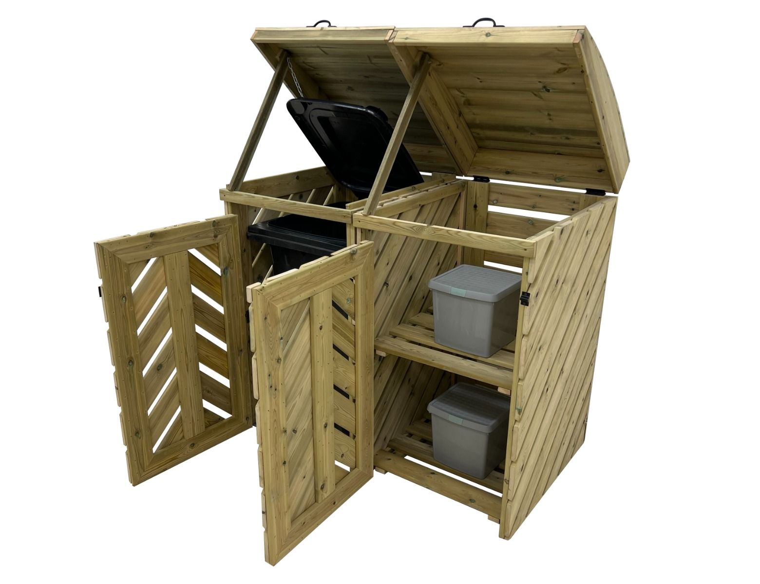VerdiBin Wheelie Bin Storage Unit | Wooden Bin Store &amp; Hideaway | 1&ndash;4 Bins
