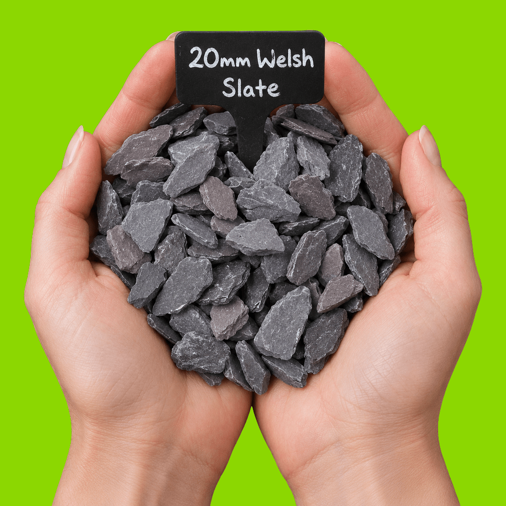 Welsh Green Slate Chippings | 20mm Crushed Slate
