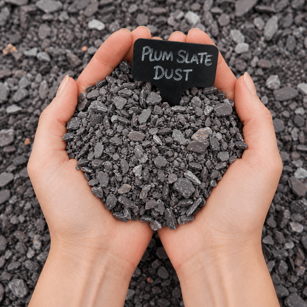 Welsh Plum Slate Chippings | 10mm-to-Dust Crushed Slate for Paths