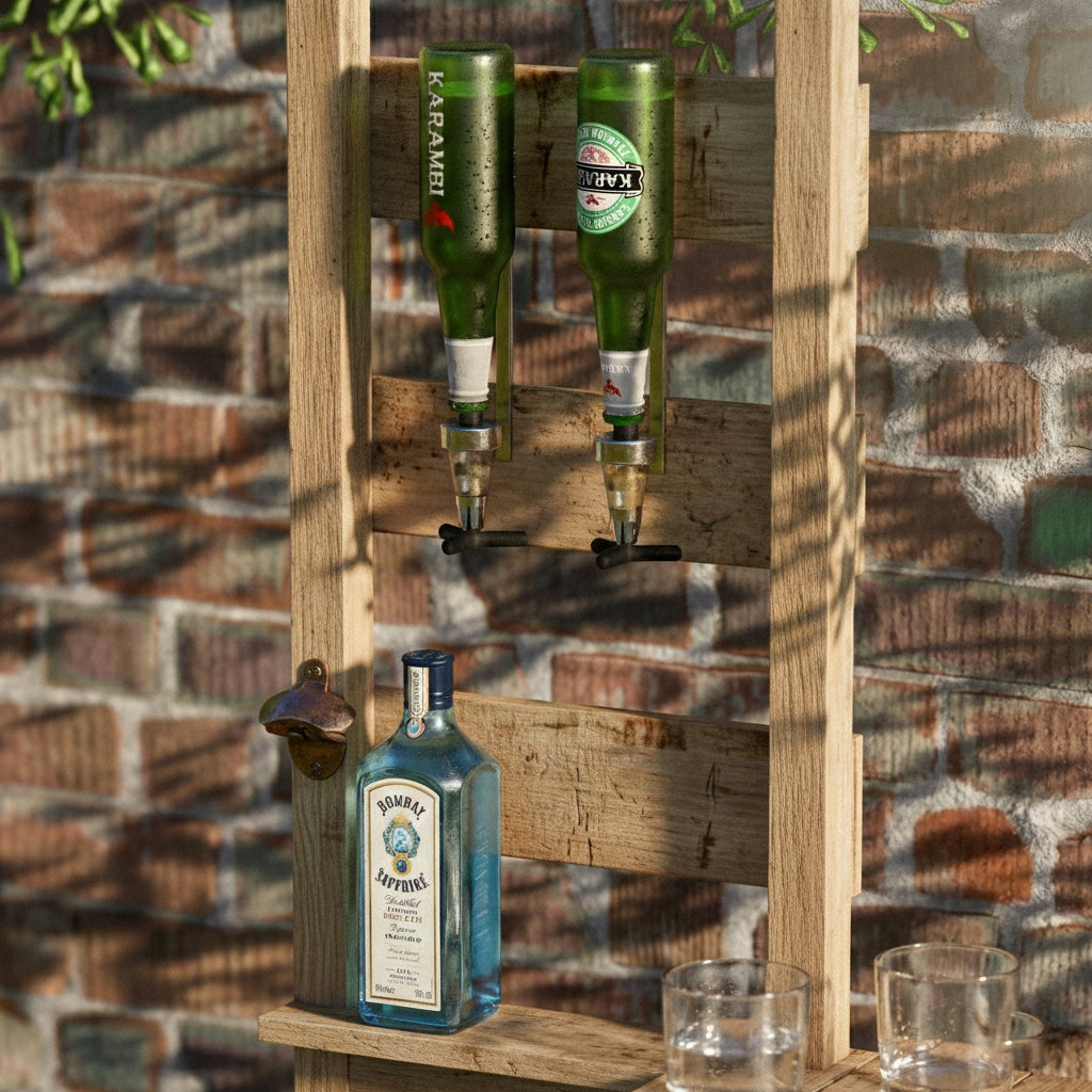 Large Rustic Wooden Garden Bar with Roof