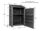 Wooden Garden Tool Storage with Shelf W-119cm, H-126cm or 180cm, D-88cm - Brown Finish