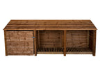 Wooden Garden Tool Storage W-335cm, H-126cm or 180cm, D-88cm - Brown Finish