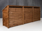 Wooden Garden Tool Storage W-335cm, H-126cm or 180cm, D-88cm - Brown Finish