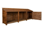 Wooden Garden Tool Storage W-335cm, H-126cm or 180cm, D-88cm - Brown Finish