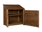 Wooden Garden Tool Storage with Shelf W-119cm, H-126cm or 180cm, D-88cm - Brown Finish