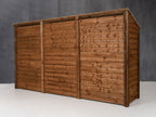 Wooden Garden Tool Storage W-335cm, H-126cm or 180cm, D-88cm - Brown Finish