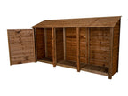 Wooden Garden Tool Storage W-335cm, H-126cm or 180cm, D-88cm - Brown Finish