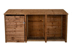 Wooden Garden Tool Storage W-335cm, H-126cm or 180cm, D-88cm - Brown Finish