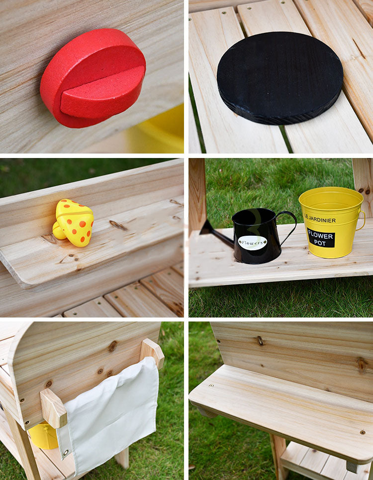 Children's Outdoor Wooden BBQ Stand | Kids' Role-Play Barbecue Toy