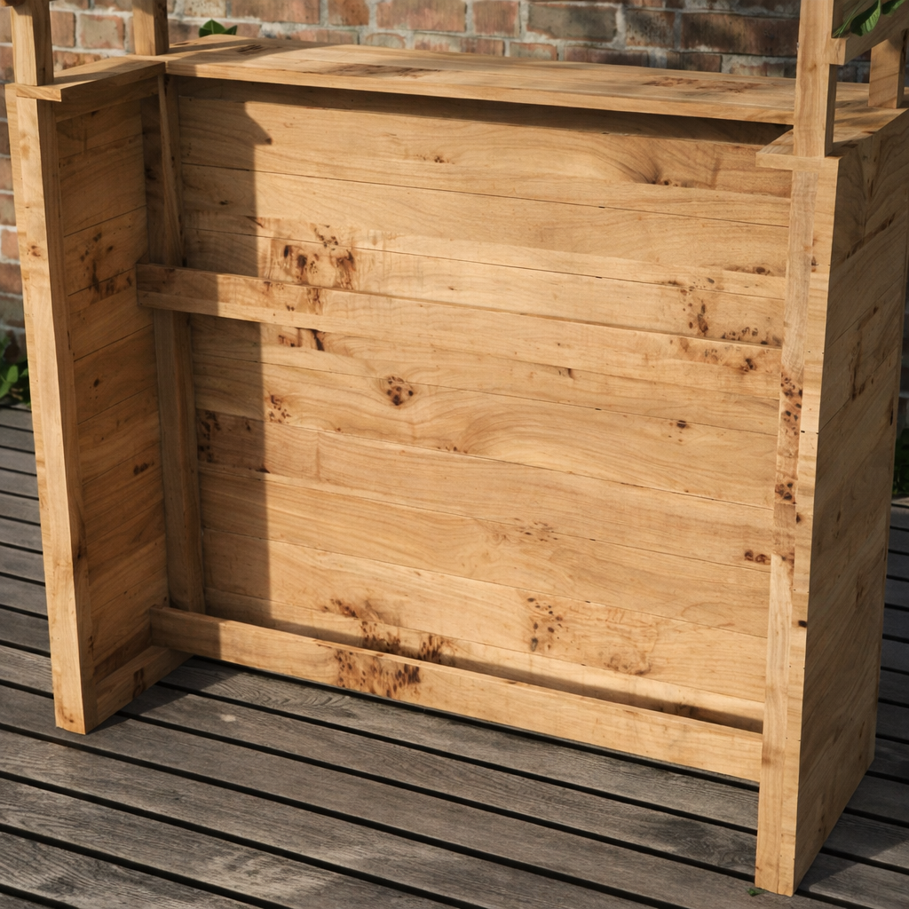 Large Rustic Wooden Garden Bar with Roof