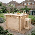 Wooden Interlock Corner Garden Bar