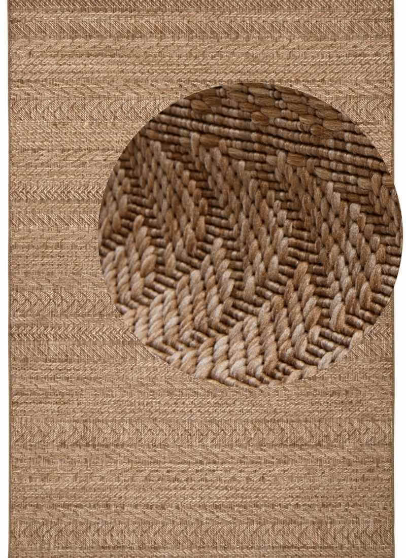 Granado Indoor Outdoor Rug | Beige Chevron Sisal-Look | Underfloor Heating Safe